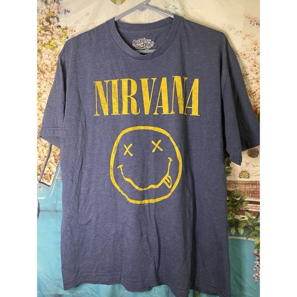NIRVANA Other - Nirvana Six Fifty One Mens Large Smiley Face Blue Short Sleeve T-Shirt Crew Neck